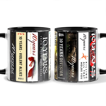 10 Years Albums Cassette Collection Retro Accent Mug