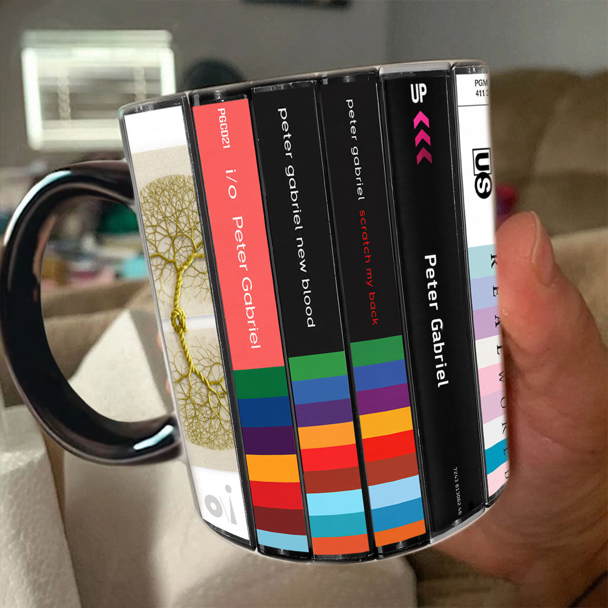 Peter Gabriel Albums Cassette Collection Retro Accent Mug