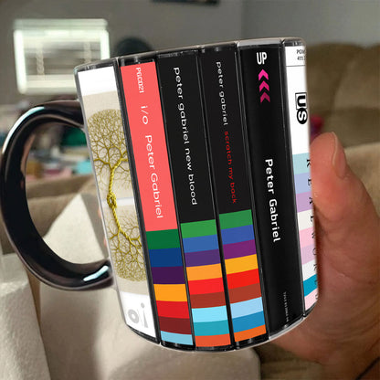 Peter Gabriel Albums Cassette Collection Retro Accent Mug