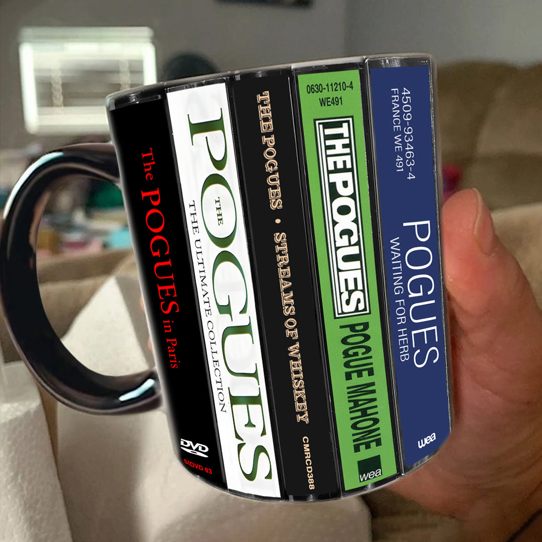 The Pogues Albums Cassette Collection Retro Accent Mug