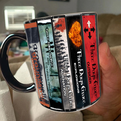Three Days Grace Albums Cassette Collection Retro Accent Mug