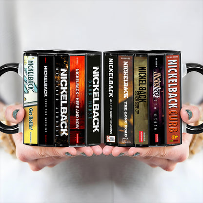 Nickleback Albums Cassette Collection Retro Accent Mug