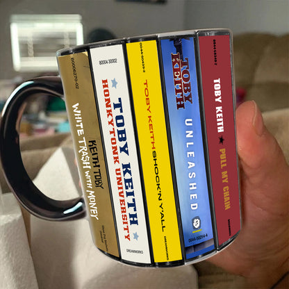 Toby Keith Albums Cassette Collection Retro Accent Mug
