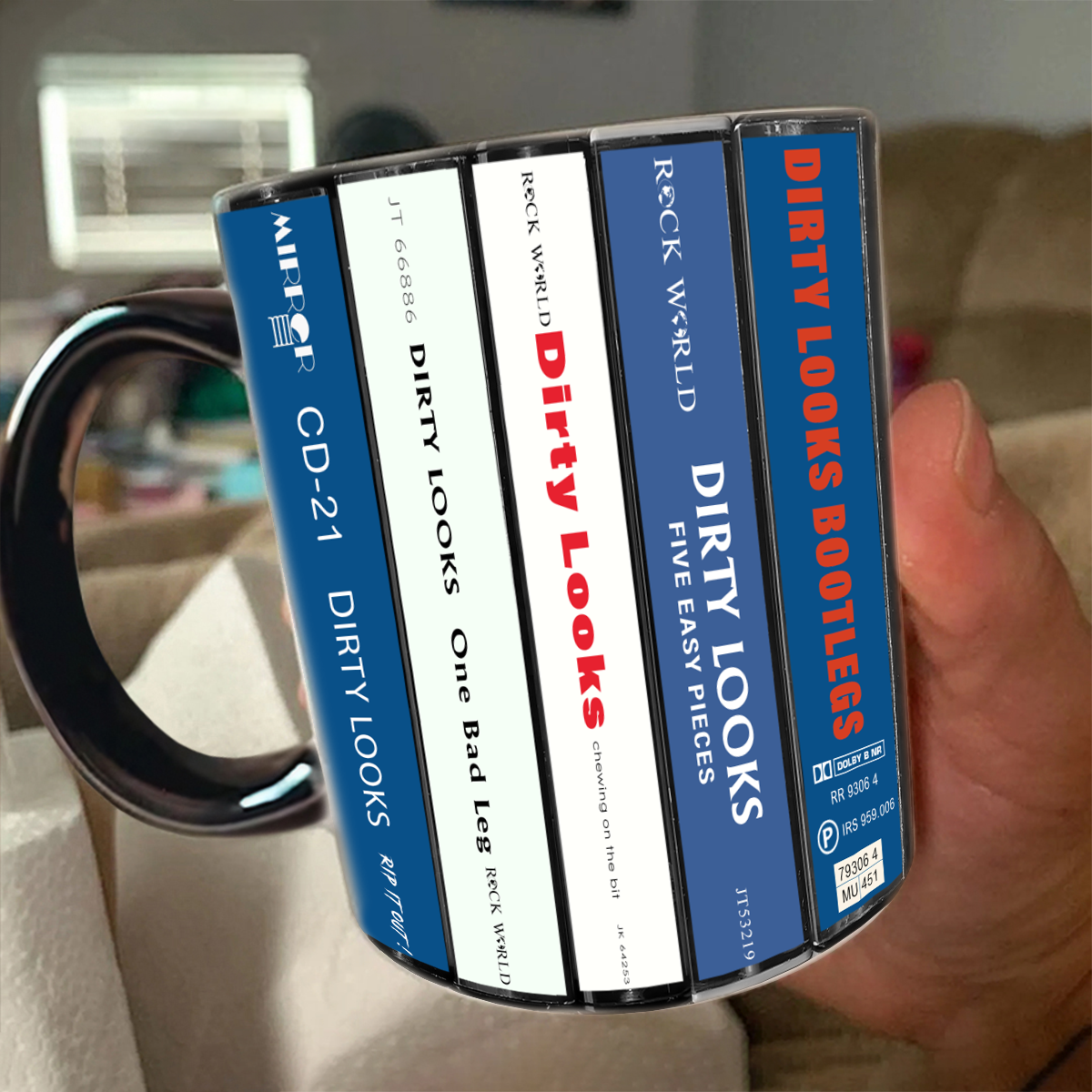 Dirty Looks Albums Cassette Collection Retro Accent Mug