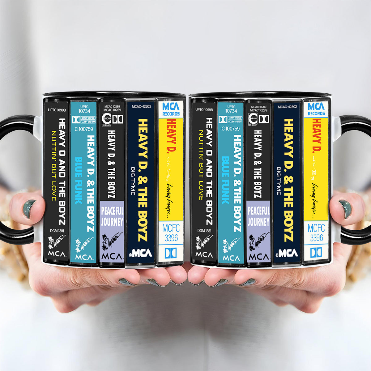 Heavy D & the Boyz Albums Cassette Collection Retro Accent Mug