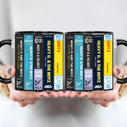 Heavy D & the Boyz Albums Cassette Collection Retro Accent Mug