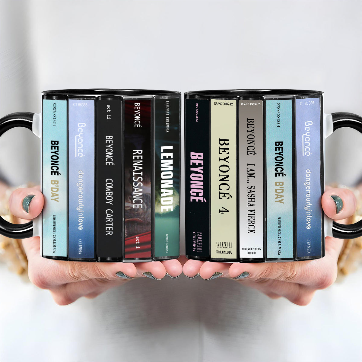 Beyoncé Albums Cassette Collection Retro Accent Edge-to-Edge Printed M ...