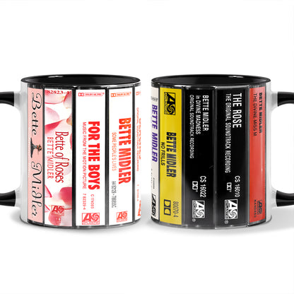 Bette Midler Albums Cassette Collection Retro Accent Mug