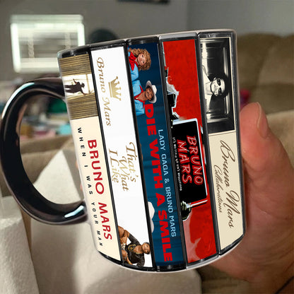 Bruno Mars Albums Cassette Collection Retro Accent Mug