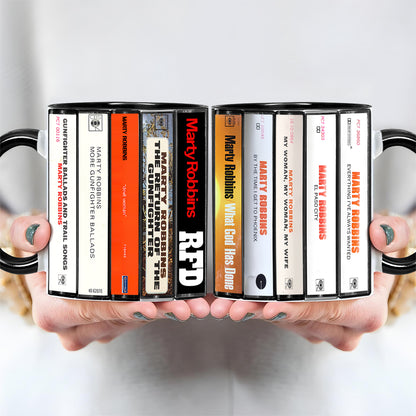 Marty Robbins Albums Cassette Collection Retro Accent Mug
