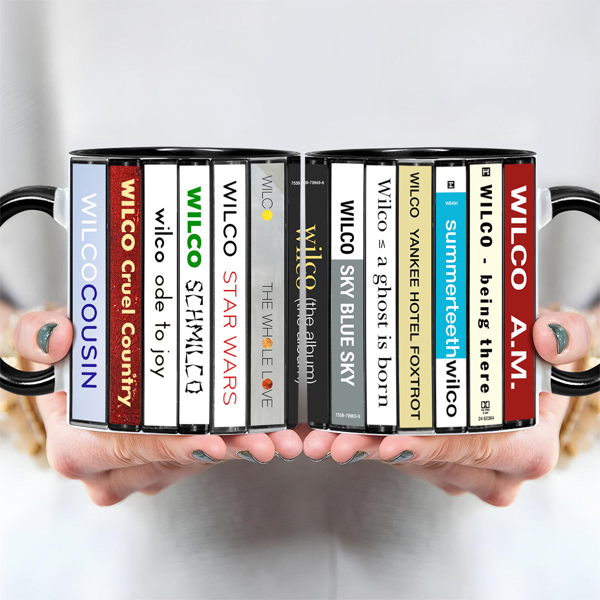 Wilco Albums Cassette Collection Retro Accent Edge-to-Edge Printed Mug