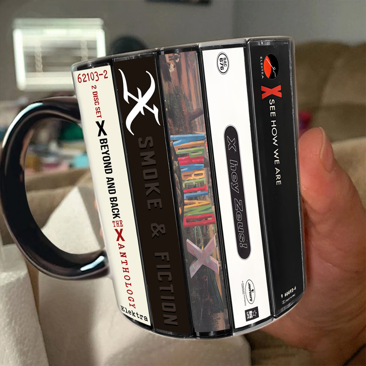 X Albums Cassette Collection Retro Accent Mug