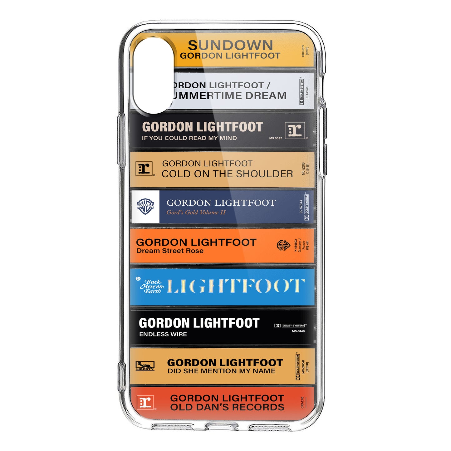 Gordon Lightfoot Albums Cassette Collection Retro Phone Case