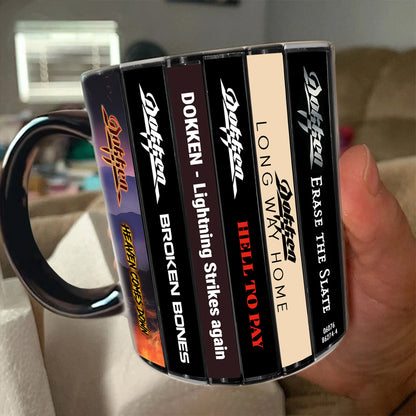 Dokken Albums Cassette Collection Retro Accent Mug