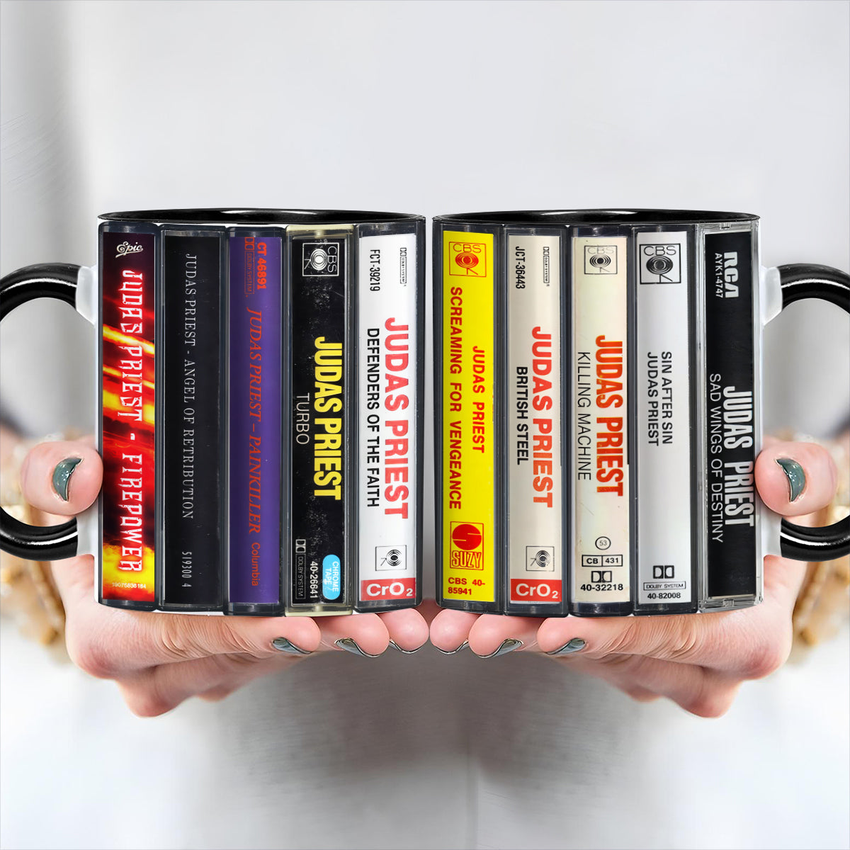 Judas Priest Albums Cassette Retro Collection Accent Mug