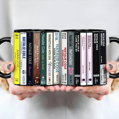 New Natalie Cole Albums Cassette Collection Retro Accent Edge-to-Edge Printed Mug