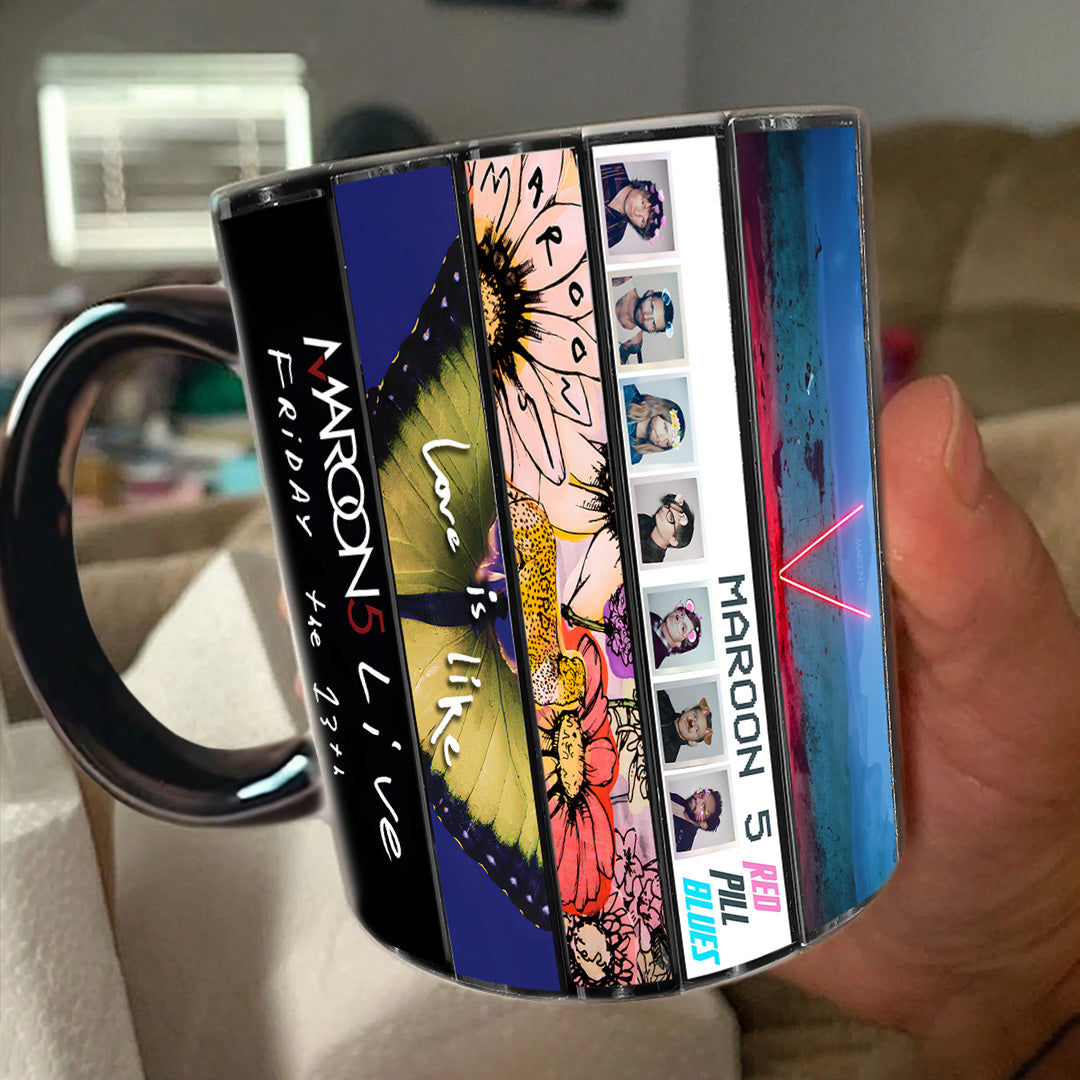 Maroon 5 Albums Cassette Collection Retro Accent Mug