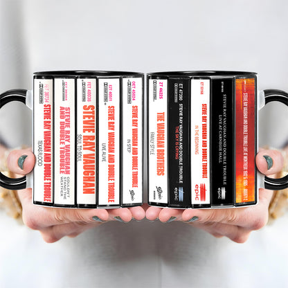 Stevie Ray Vaughan Albums Cassette Collection Retro Accent Mug