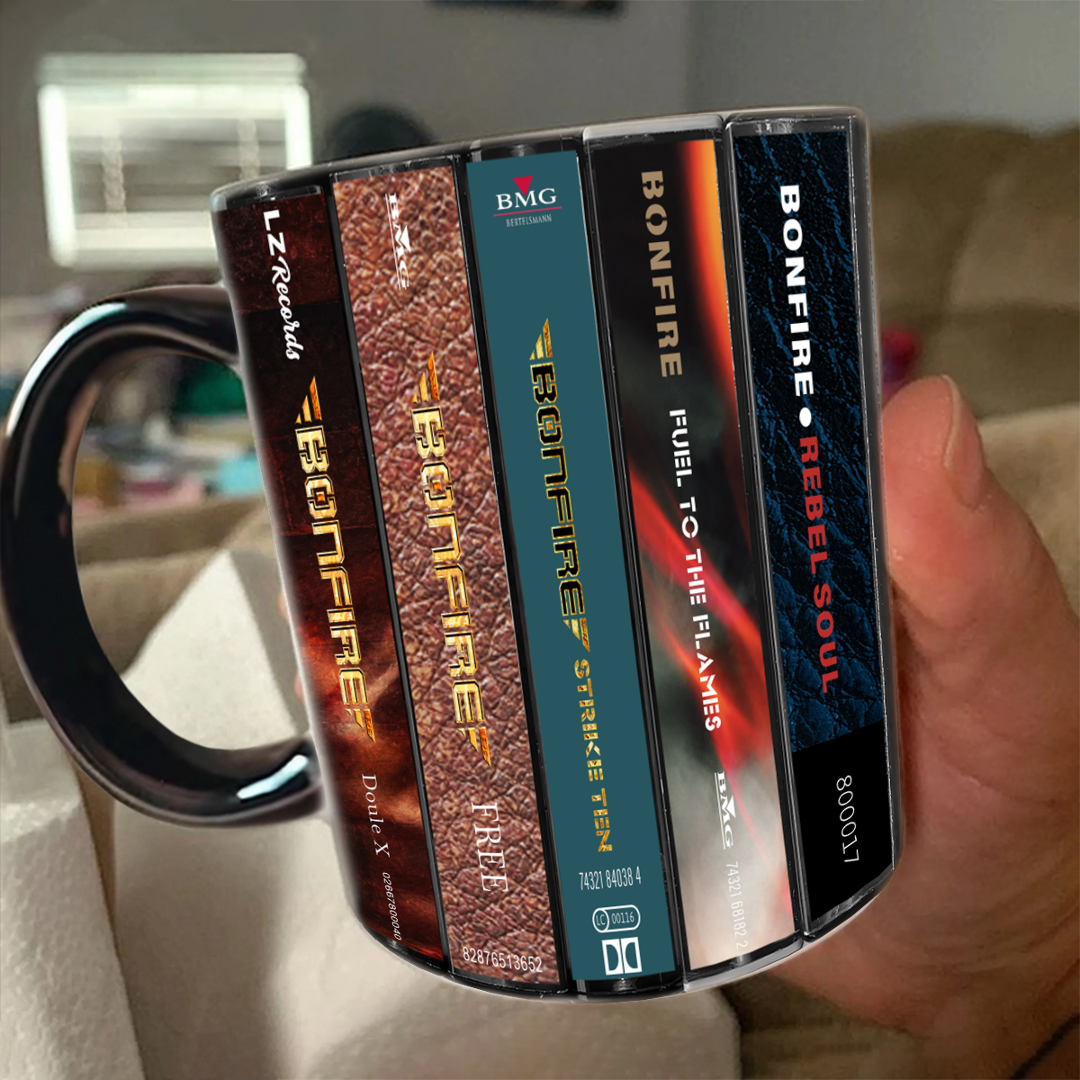 Bonfire Albums Cassette Collection Retro Accent Mug
