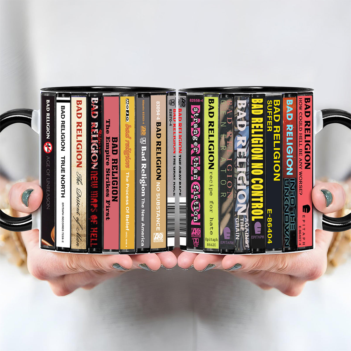 Bad Religion Albums Cassette Collection Retro Accent Edge-to-Edge Printed Mug