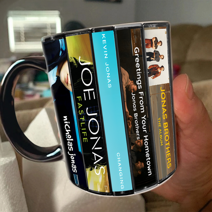 Jonas Brothers Albums Cassette Collection Retro Accent Mug