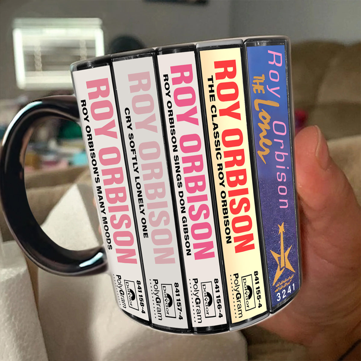 Roy Orbison Albums Cassette Collection Retro Accent Mug