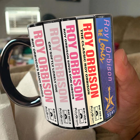 Roy Orbison Albums Cassette Collection Retro Accent Mug