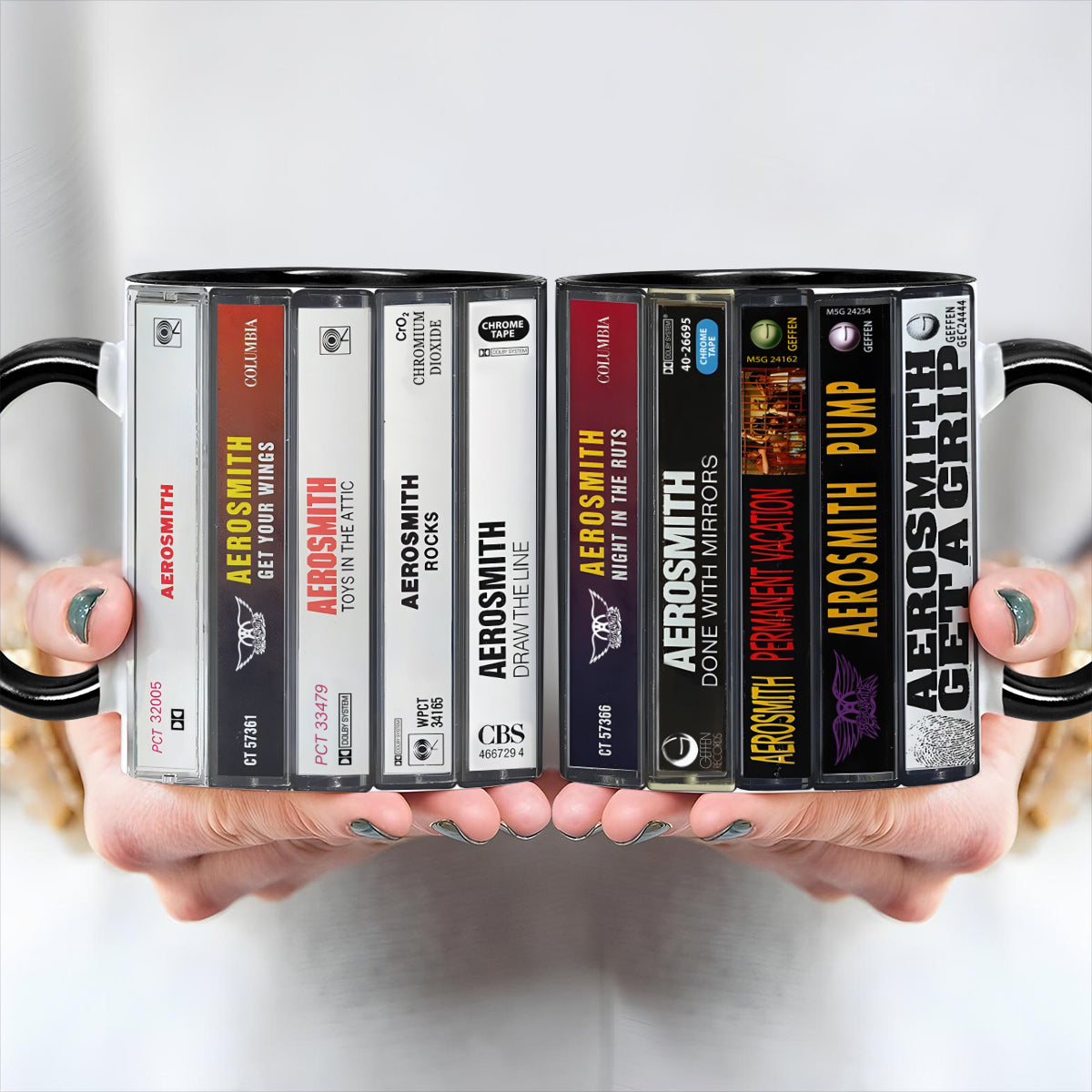 Aerosmith Albums Cassette Collection Retro Accent Mug