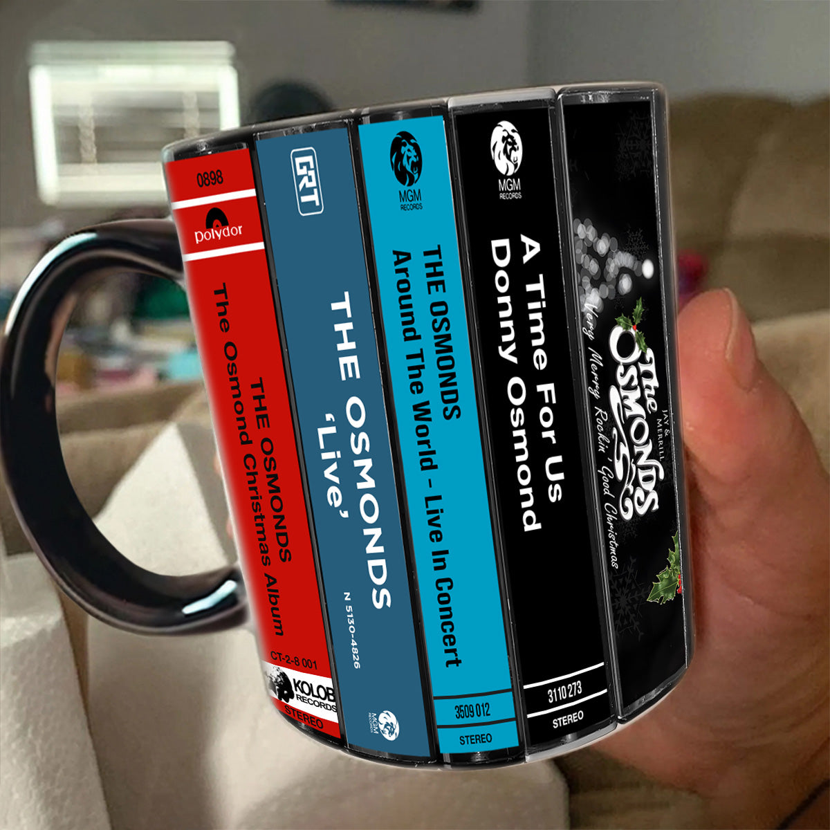 The Osmonds Albums Cassette Collection Retro Accent Mug