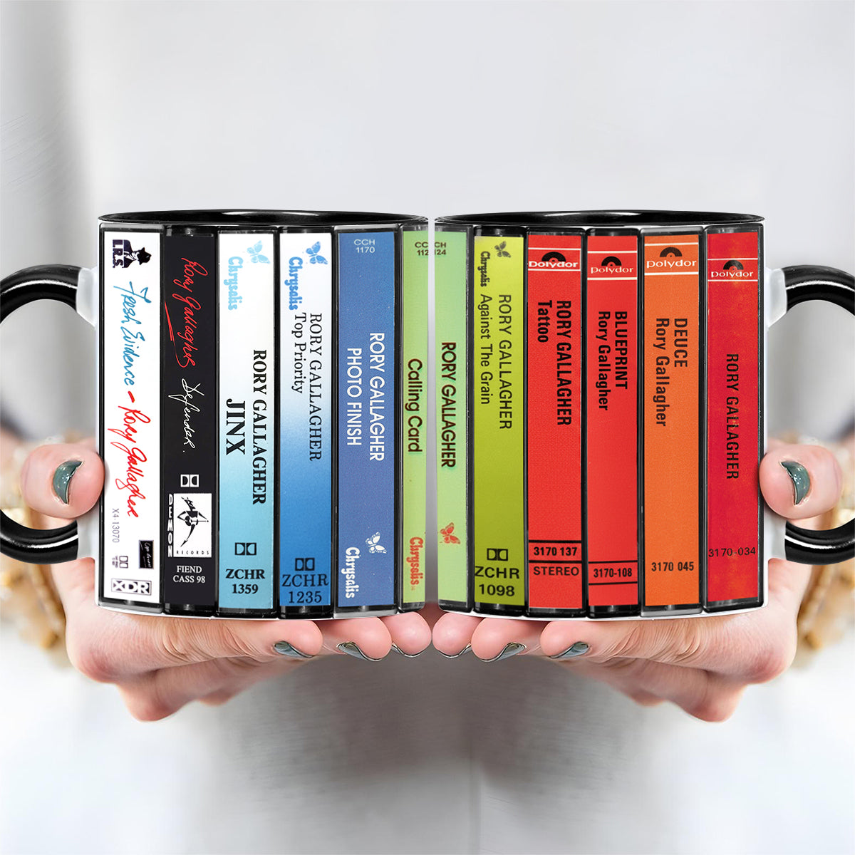 Rory Gallagher Albums Cassette Collection Retro Accent Mug
