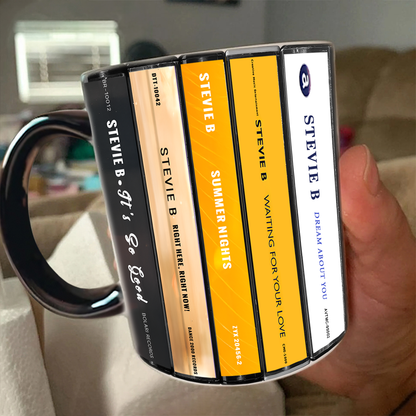 Stevie B Albums Cassette Collection Retro Accent Mug
