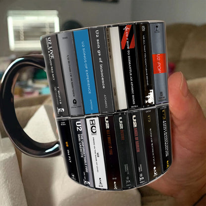 U2 Albums Cassette Retro Collection Accent Mug - Extended Version