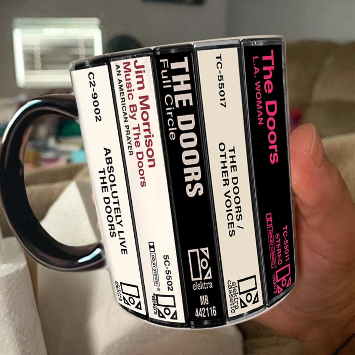 The Doors Albums Cassette Collection Retro Accent Mug