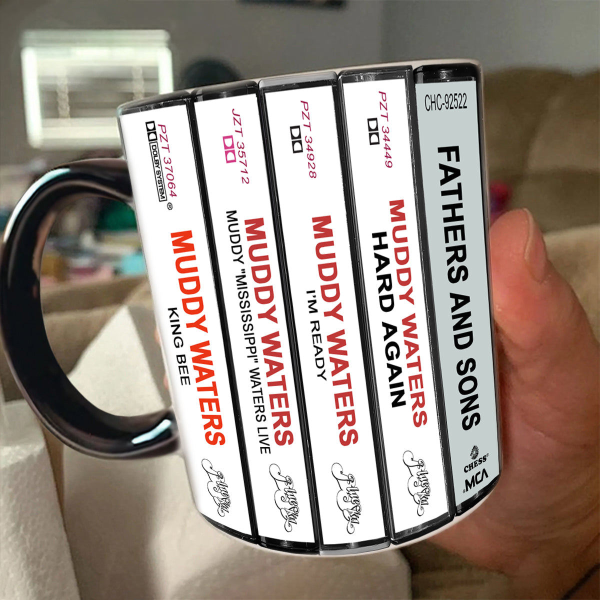 Muddy Waters Albums Cassette Collection Retro Accent Mug