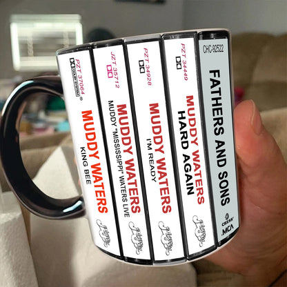 Muddy Waters Albums Cassette Collection Retro Accent Mug