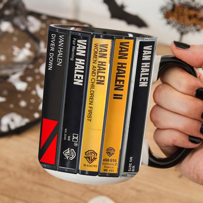 Van Halen Albums Cassette Collection Retro Accent Mug