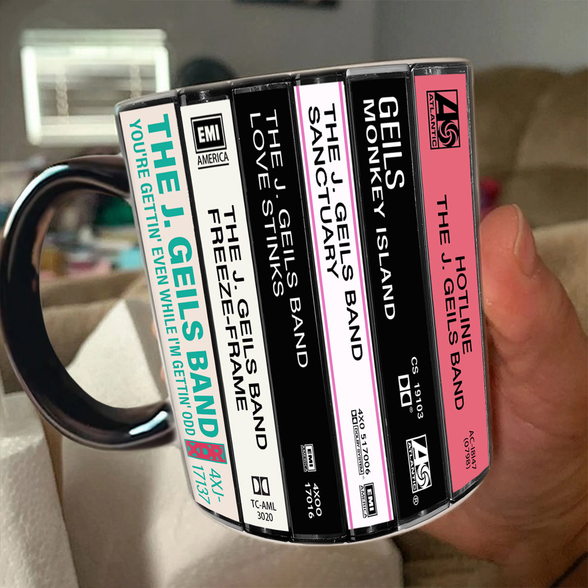 The J. Geils Band Albums Cassette Collection Retro Accent Mug