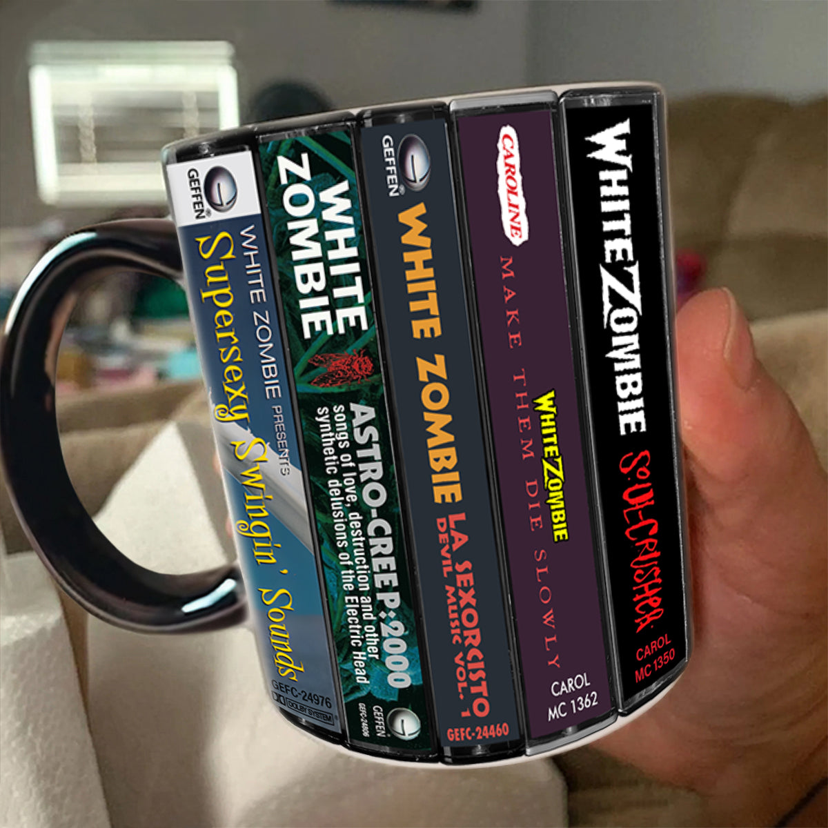 White Zombie Albums Cassette Collection Retro Accent Mug