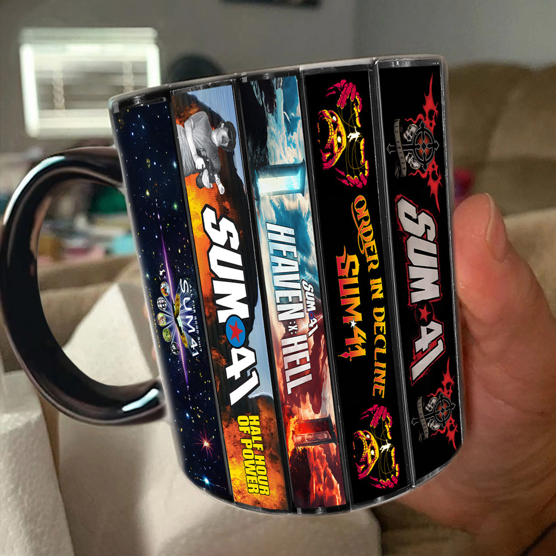 Sum 41 Albums Cassette Collection Retro Accent Mug