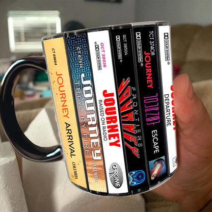 Journey Albums Cassette Collection Retro Accent Edge-to-Edge Printed Mug