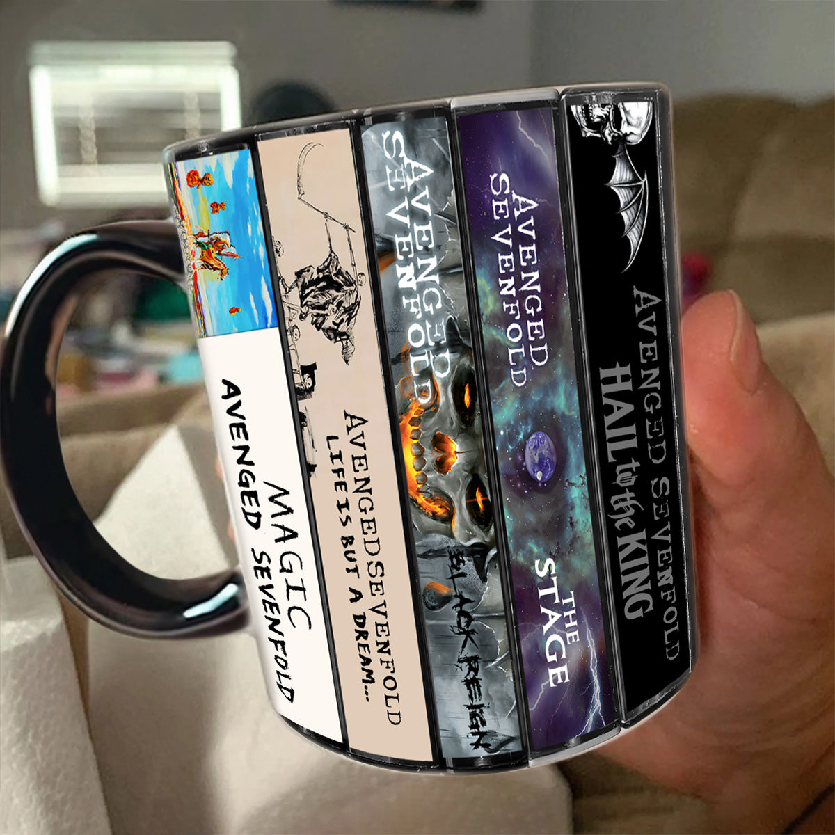 Avenged Sevenfold Albums Cassette Collection Retro Accent Edge-to-Edge Printed Mug