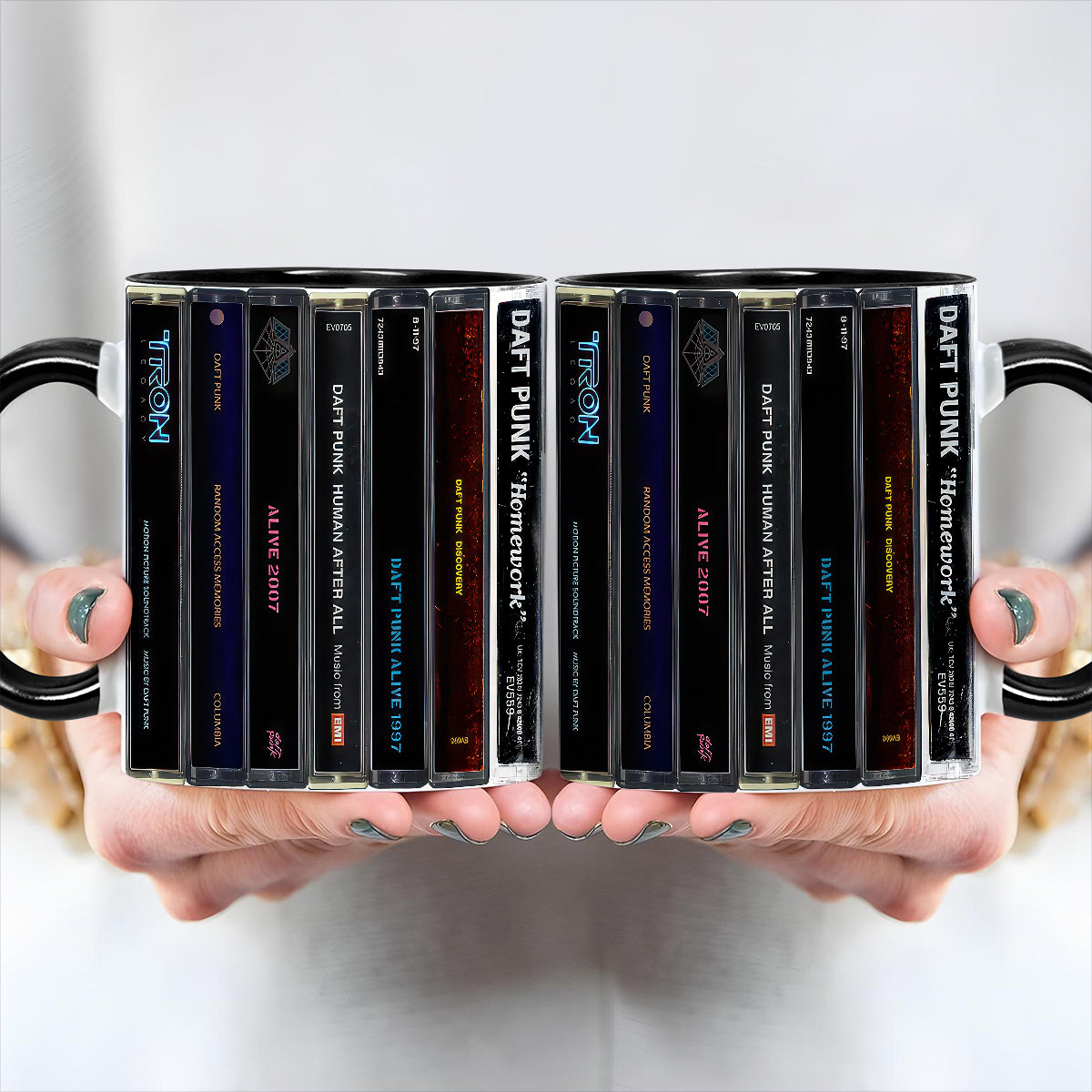 Daft Punk Albums Cassette Retro Collection Accent Mug