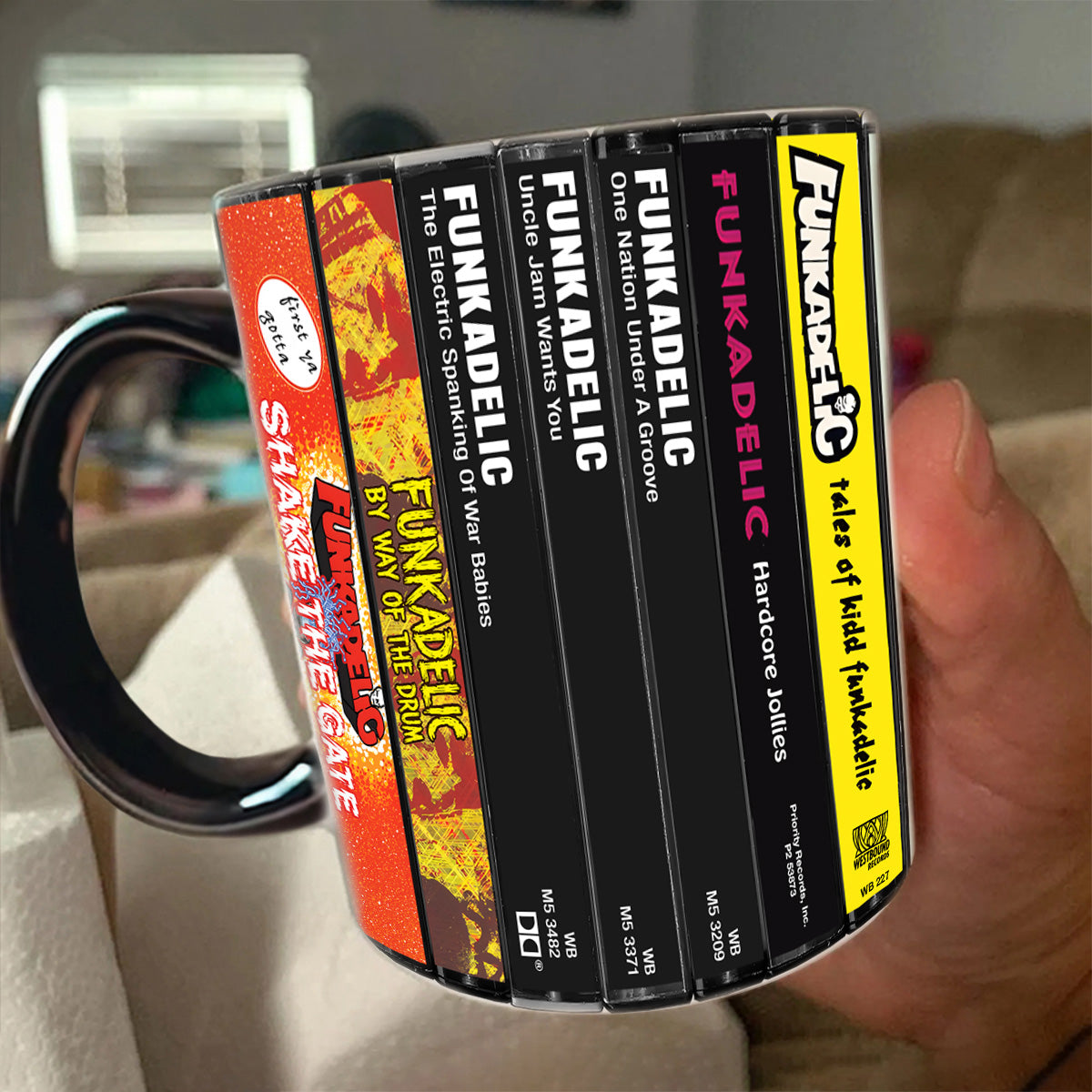 Funkadelic Albums Cassette Collection Retro Accent Mug