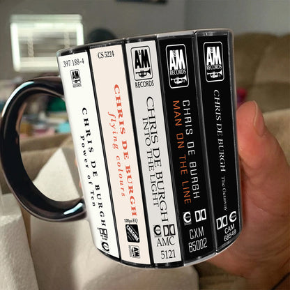 Chris de Burgh Albums Cassette Collection Retro Accent Mug