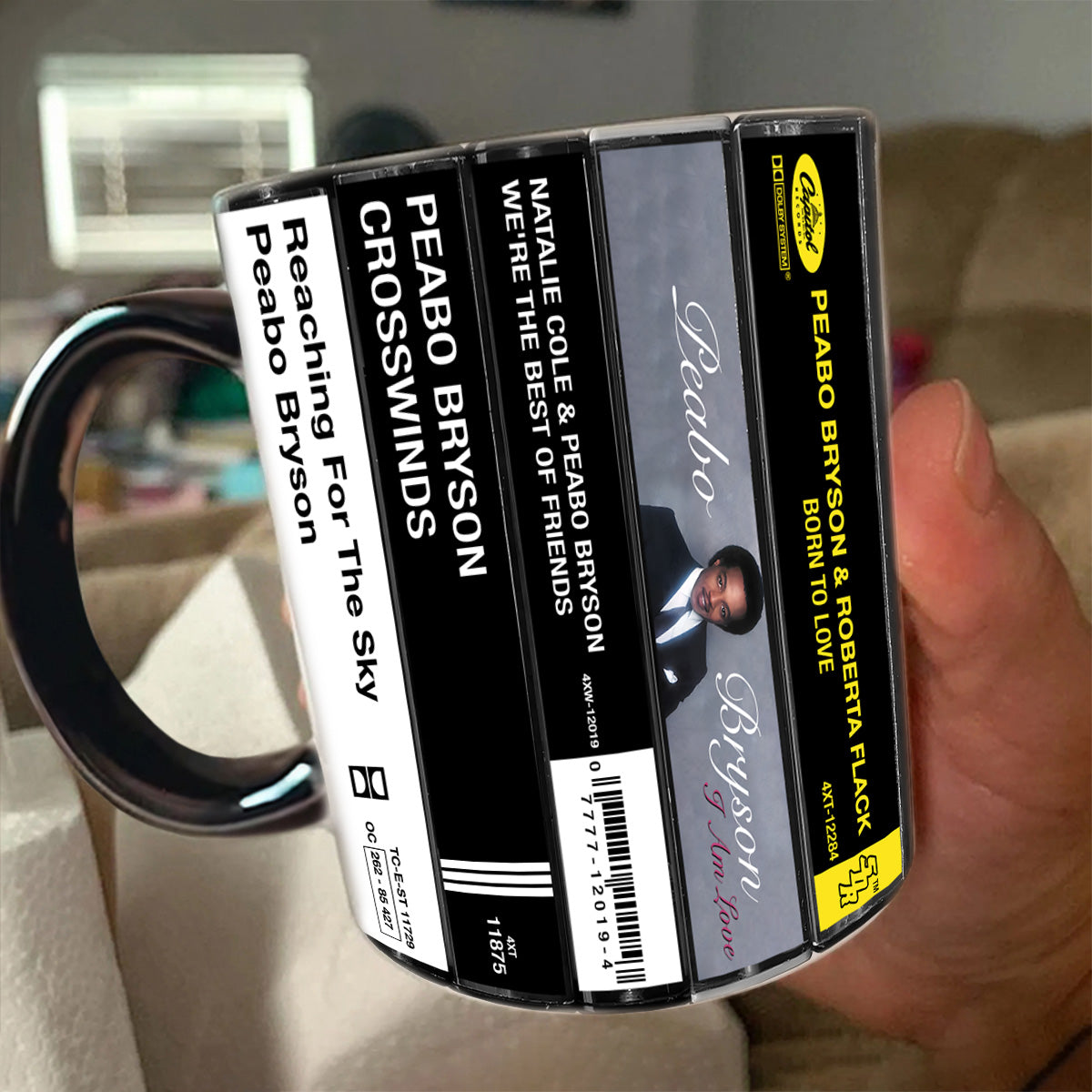 Peabo Bryson Albums Cassette Collection Retro Accent Mug