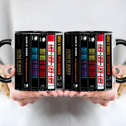 Guns N' Roses Albums Cassette Collection Retro Accent Mug