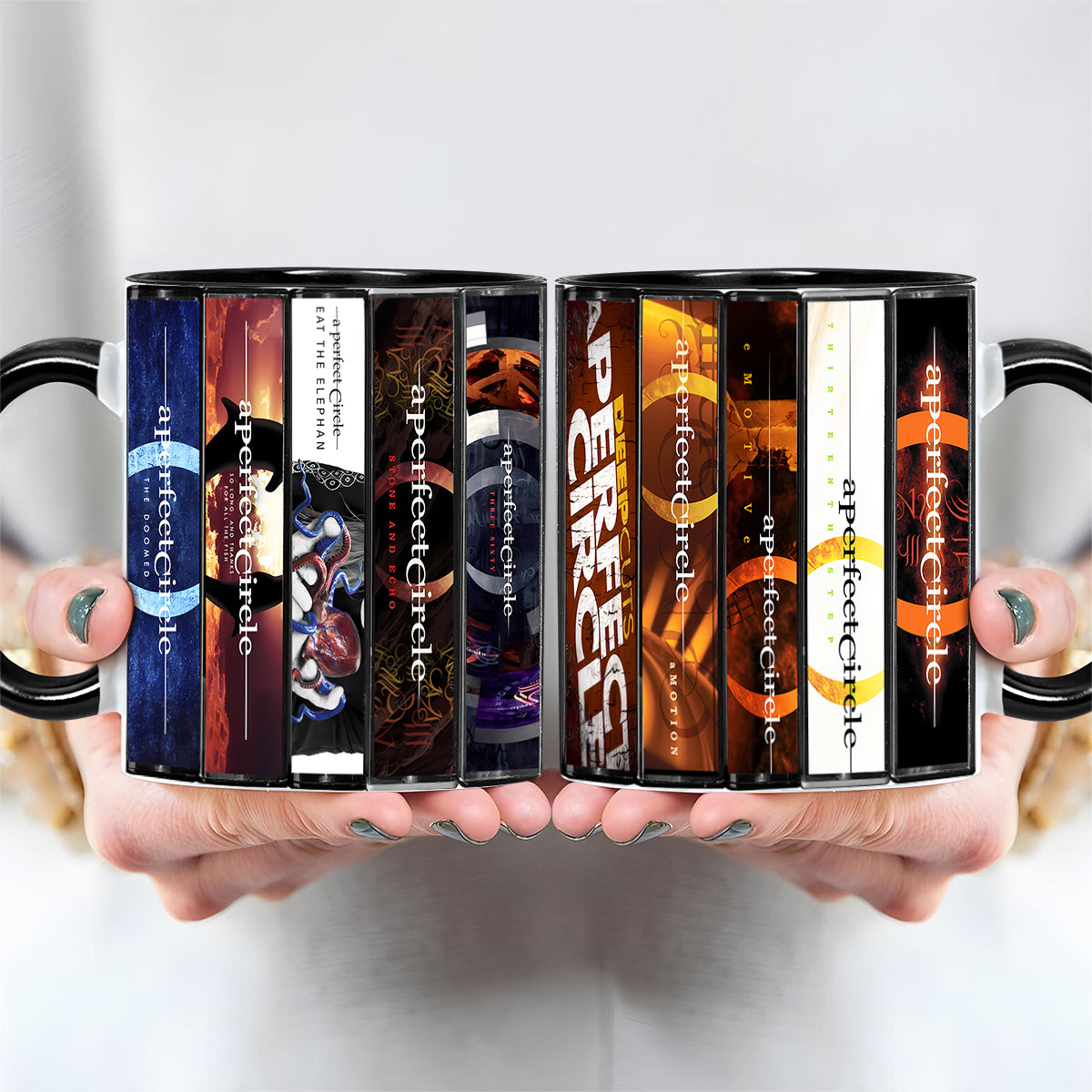 A Perfect Circle Albums Cassette Collection Retro Accent Mug
