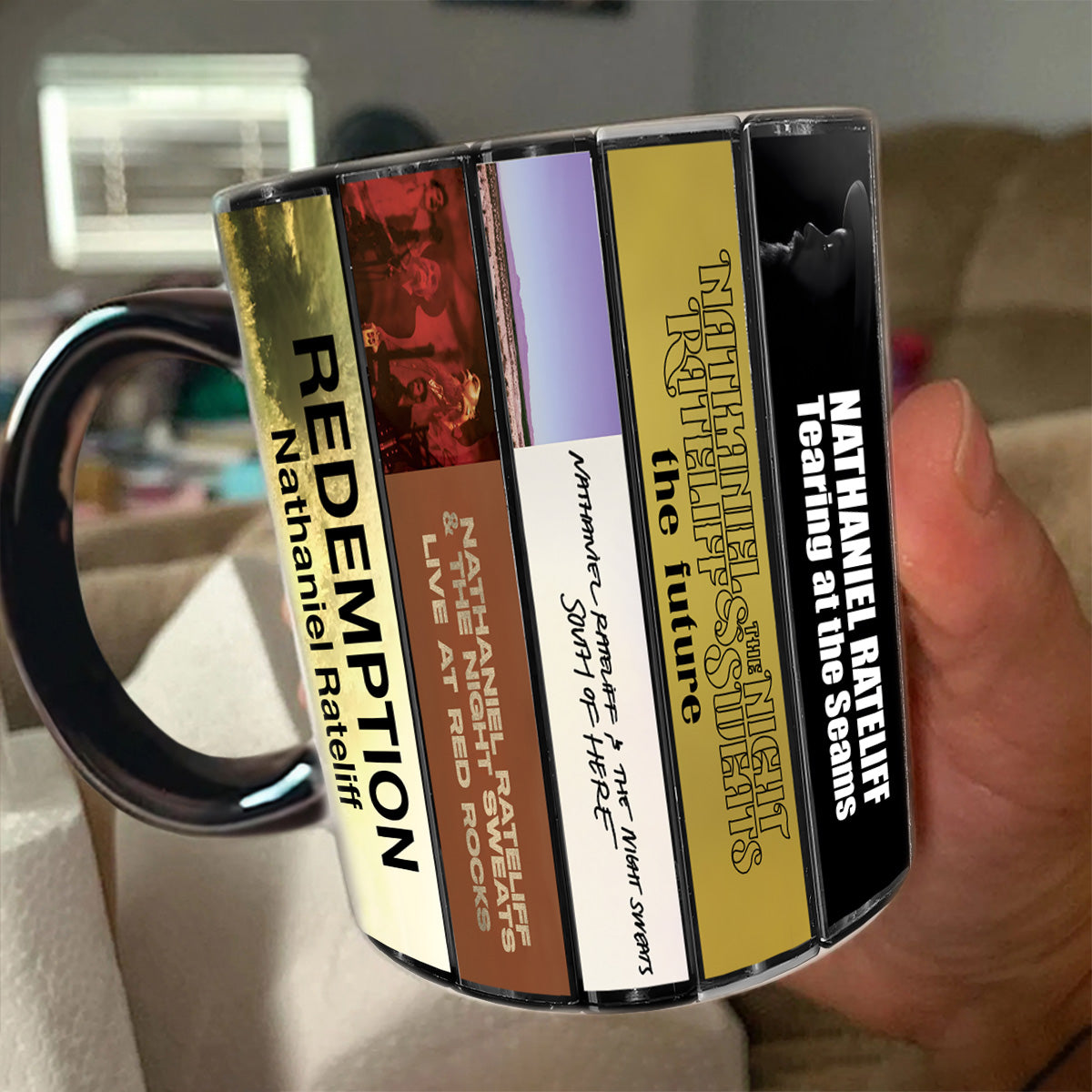 Nathaniel Rateliff Albums Cassette Collection Retro Accent Mug