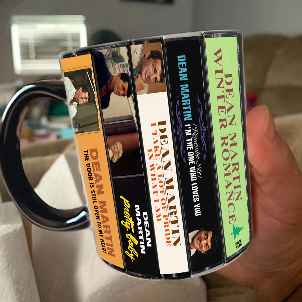 Dean Martin Albums Cassette Collection Retro Accent Mug