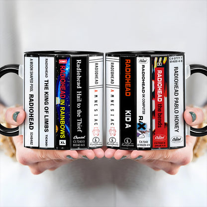 Radiohead Albums Cassette Collection Retro Accent Mug